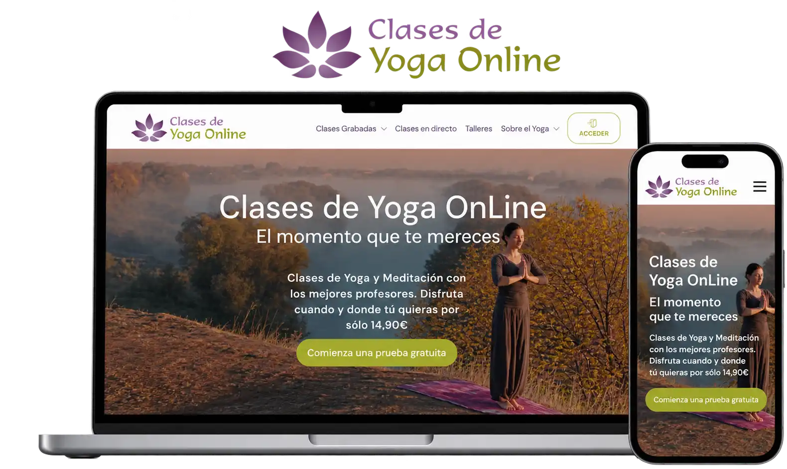 Mockup Web Academia Yoga Online